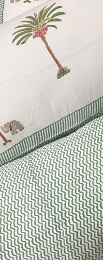 Hand Block Percale Cotton King Size Premium Bedsheet.