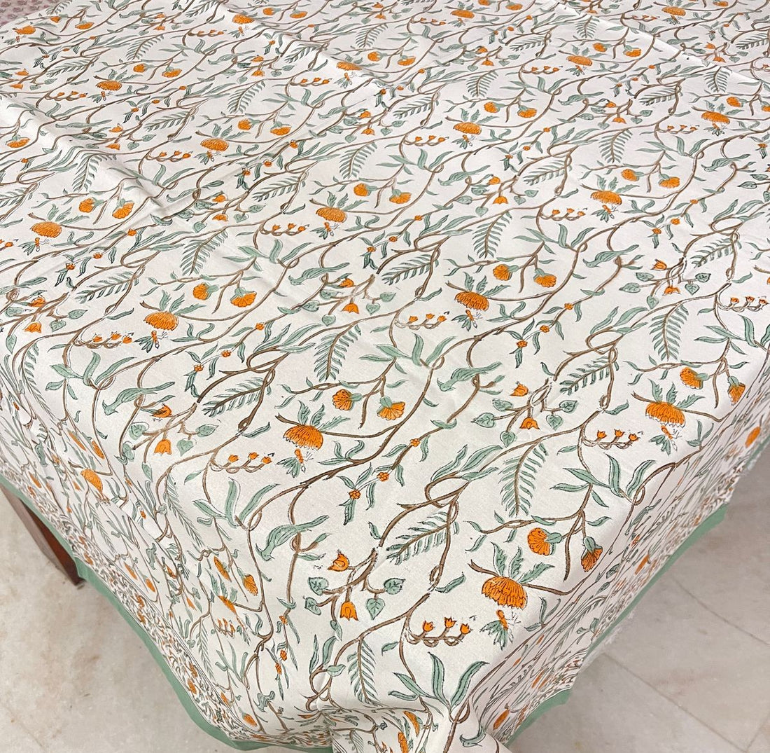 Premium Cotton Hand Blocked Table Cloth – 60x90 Inches