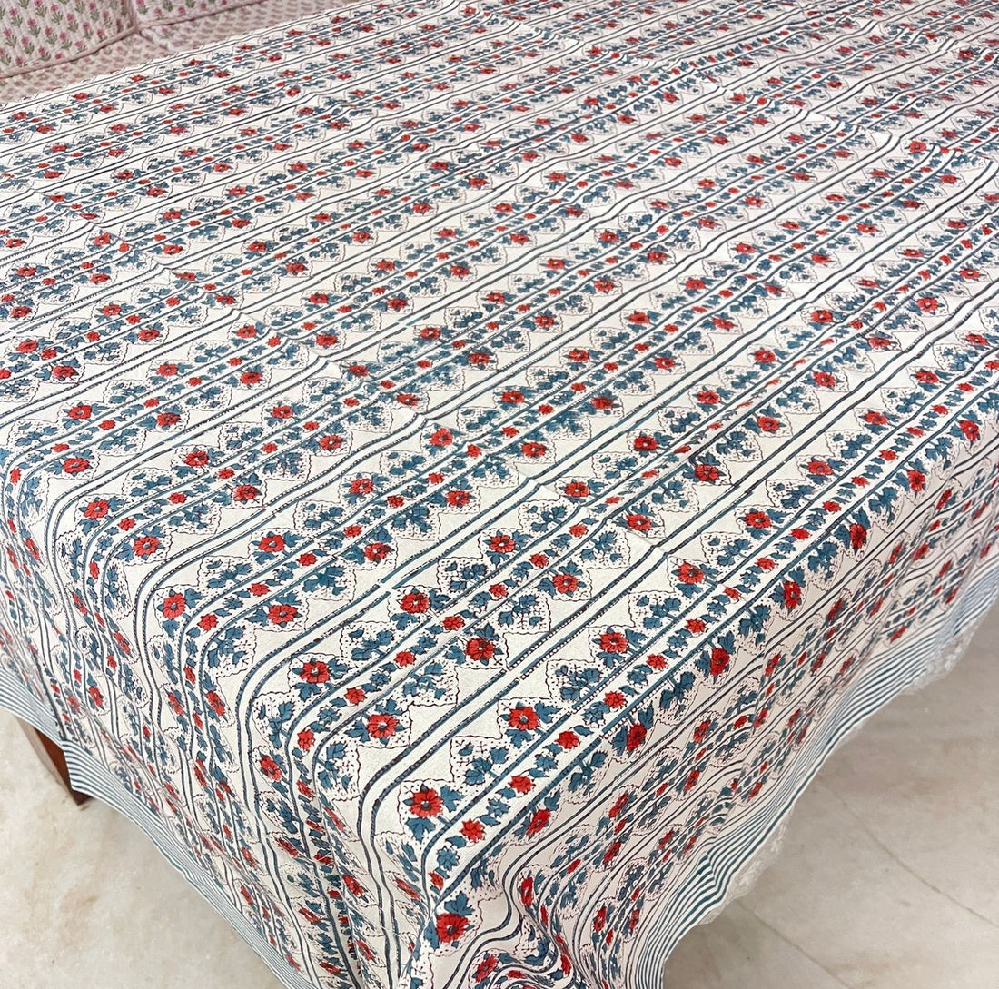 Premium Cotton Hand Blocked Table Cloth – 60x90 Inches