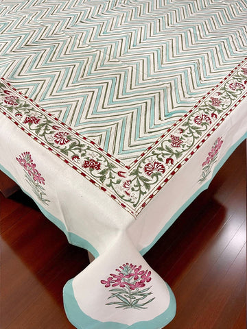 Premium Cotton Hand Blocked Table Cloth – 60x90 Inches
