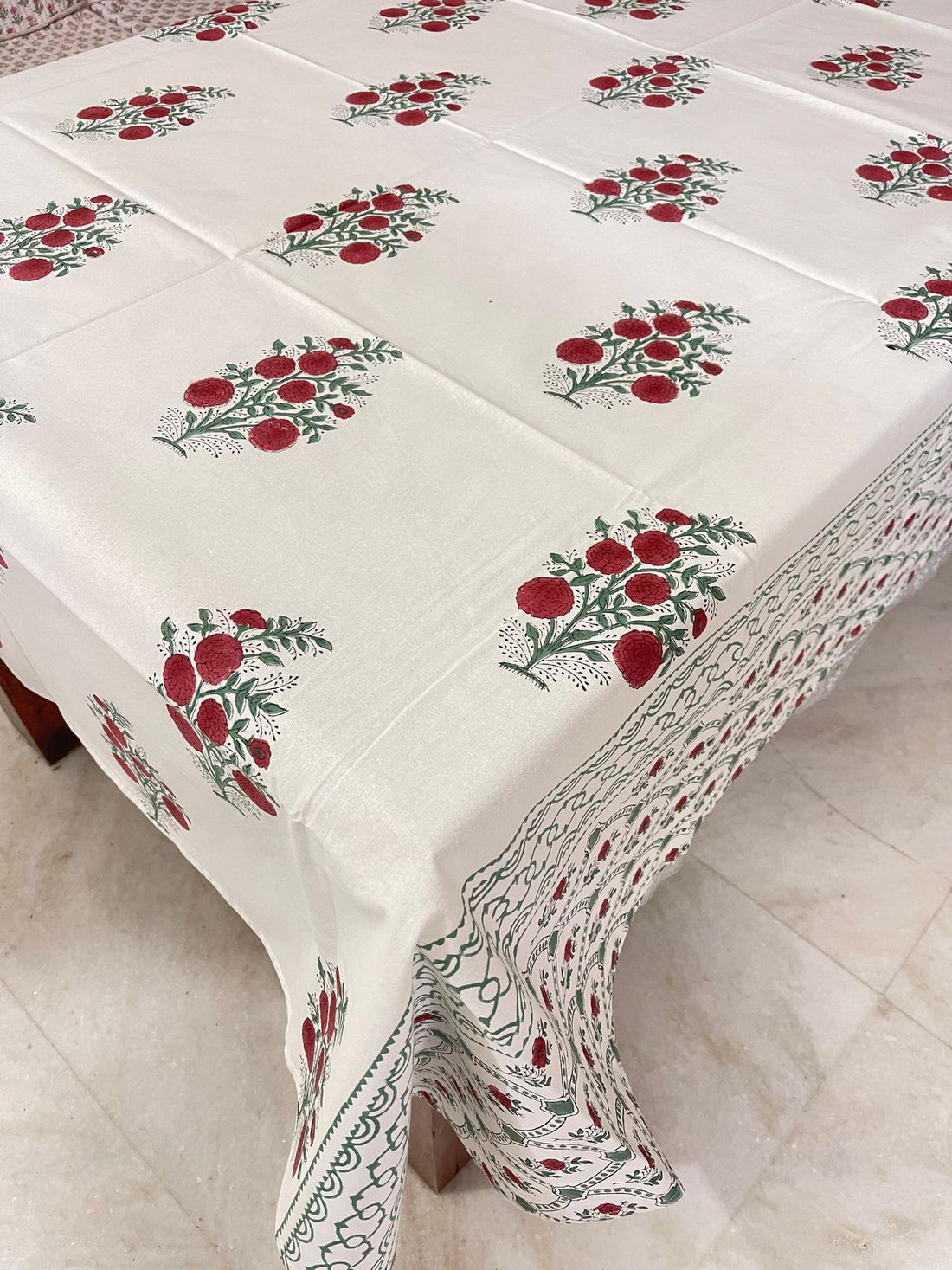 Premium Cotton Hand Blocked Table Cloth – 60x90 Inches