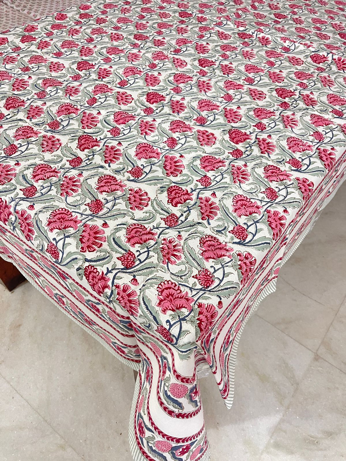 Premium Cotton Hand Blocked Table Cloth – 60x90 Inches