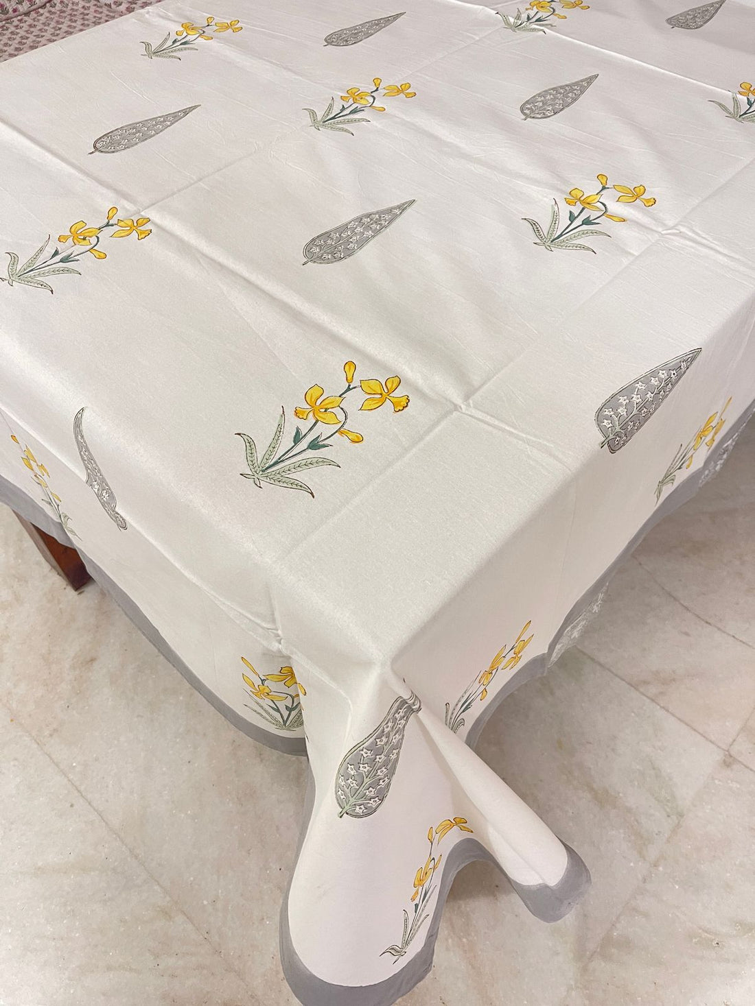 Premium Cotton Hand Blocked Table Cloth – 60x90 Inches