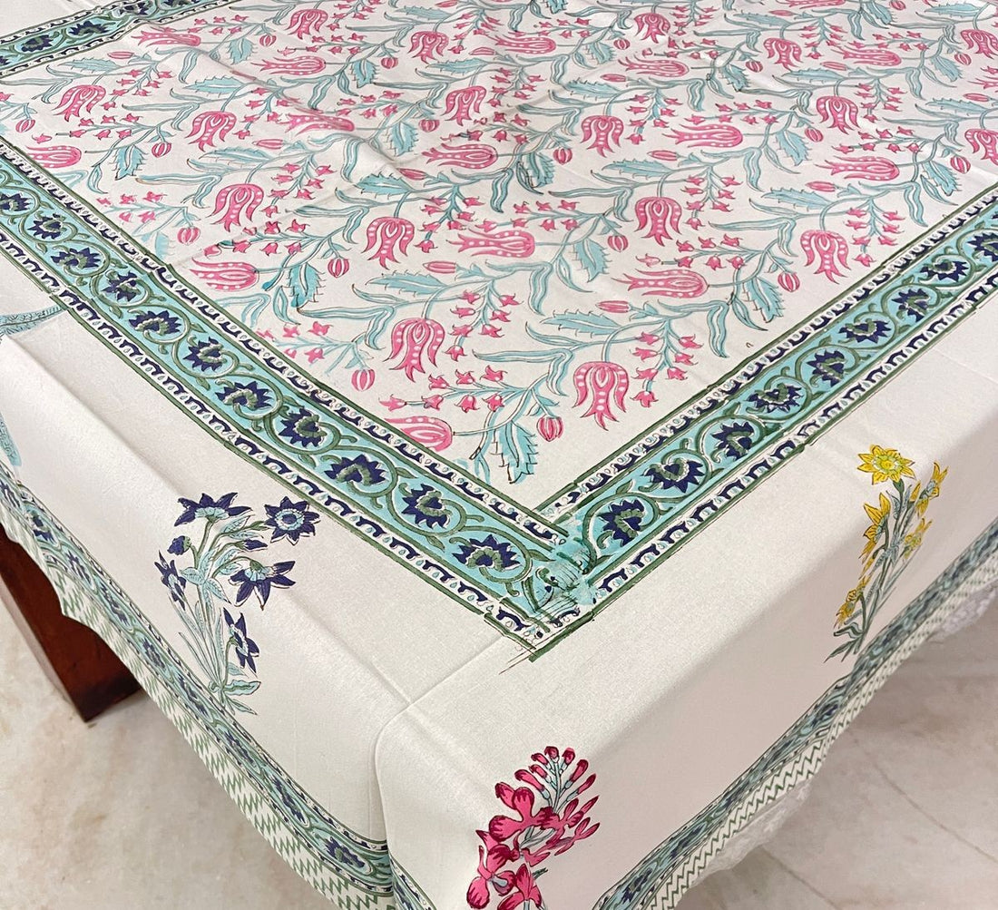 Premium Cotton Hand Blocked Table Cloth – 60x90 Inches