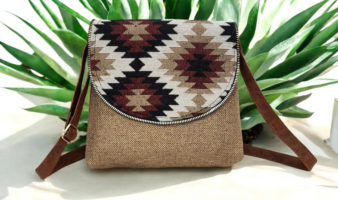 Trendsetting Stylish Sling Bag (Jute pattern)