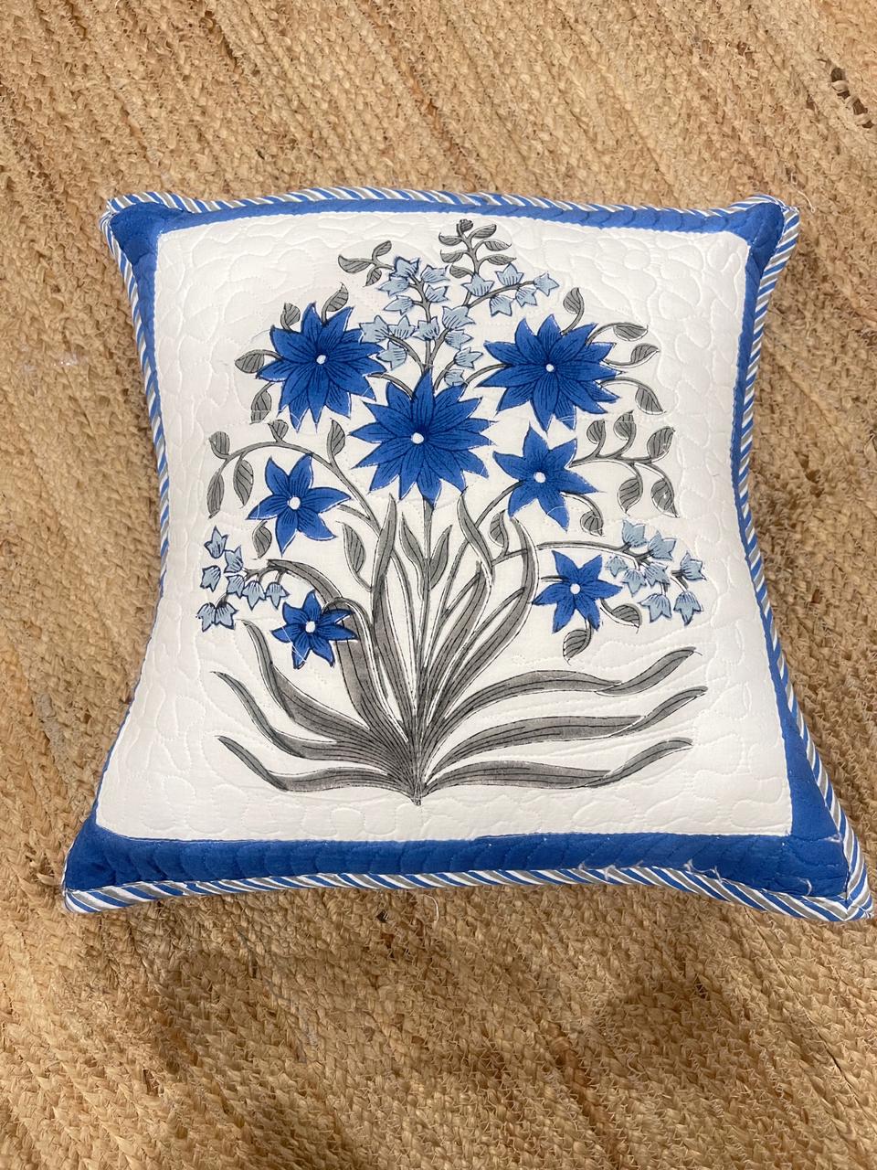 Hand Blocked Quilted Cushion Covers (Set of 2) – 16x16 Inches