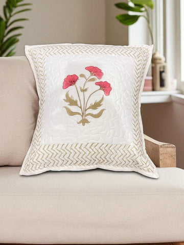 Hand Blocked Quilted Cushion Covers (Set of 2) – 16x16 Inches