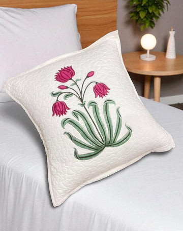 Hand Blocked Quilted Cushion Covers (Set of 2) – 16x16 Inches