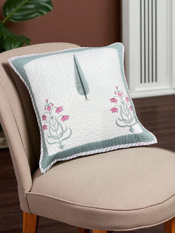 Hand Blocked Quilted Cushion Covers (Set of 2) – 16x16 Inches
