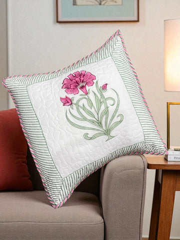 Hand Blocked Quilted Cushion Covers (Set of 2) – 16x16 Inches
