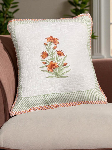 Hand Blocked Quilted Cushion Covers (Set of 2) – 16x16 Inches