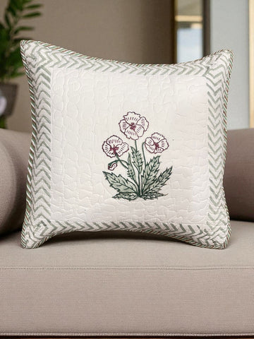 Hand Blocked Quilted Cushion Covers (Set of 2) – 16x16 Inches