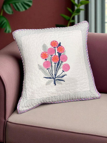 Hand Blocked Quilted Cushion Covers (Set of 2) – 16x16 Inches