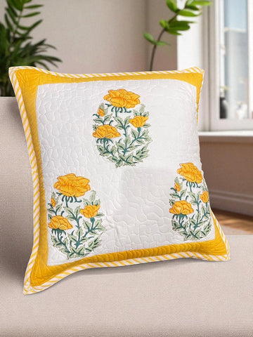 Hand Blocked Quilted Cushion Covers (Set of 2) – 16x16 Inches