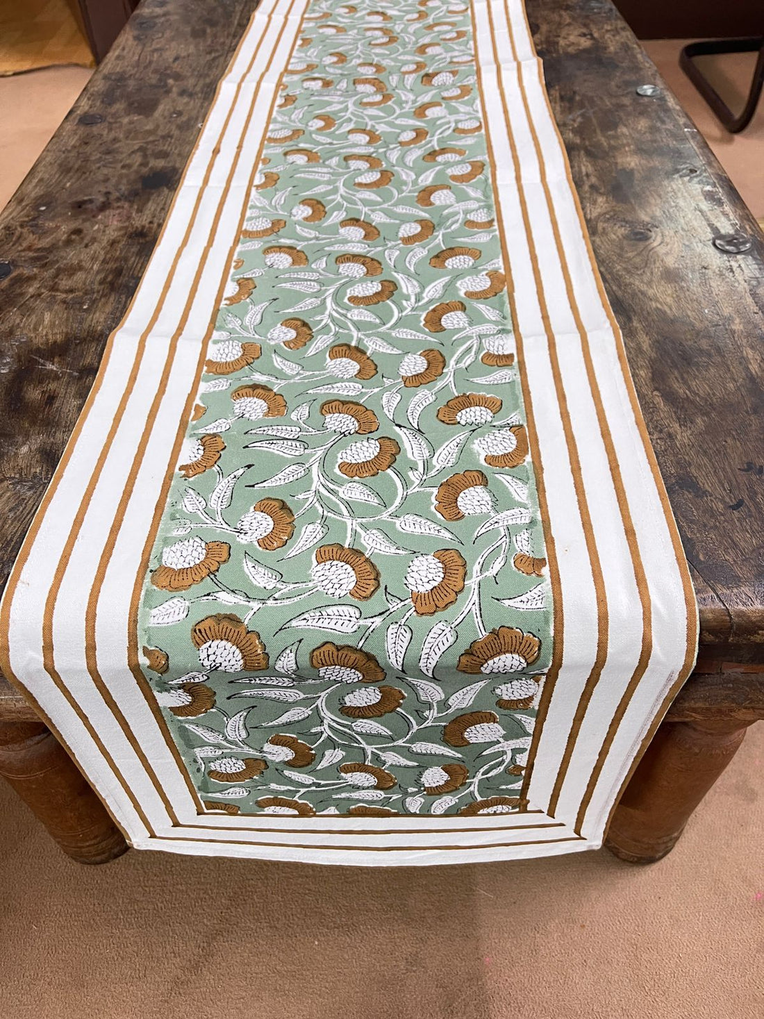 Premium Cotton Hand Blocked Table Runner – 13x72 Inches