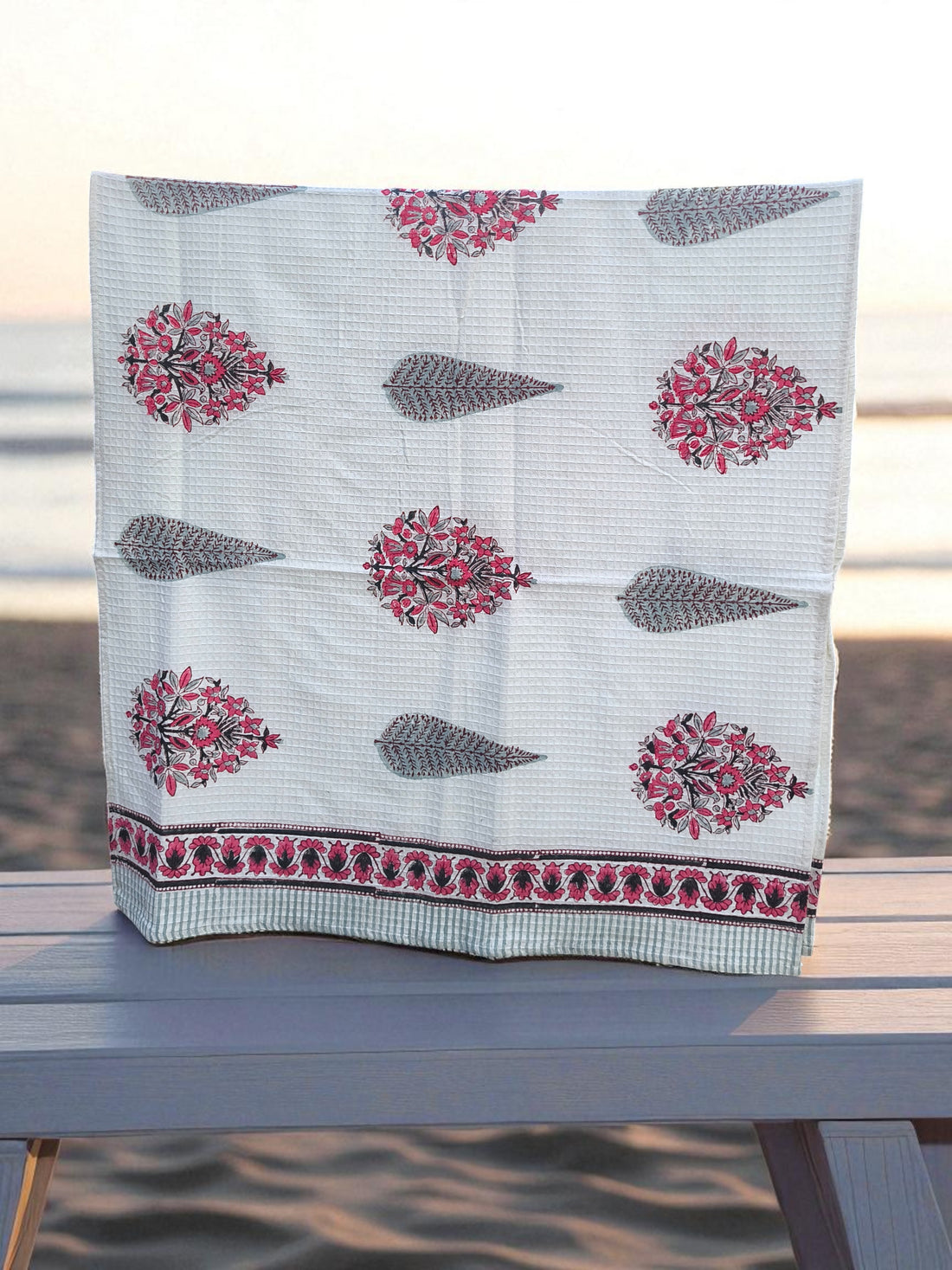 Hand Block Cotton Honeycomb Towel