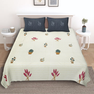 King Size Elegance series Cotton Bedsheet 108x108 inch. (Pista Green Colour)