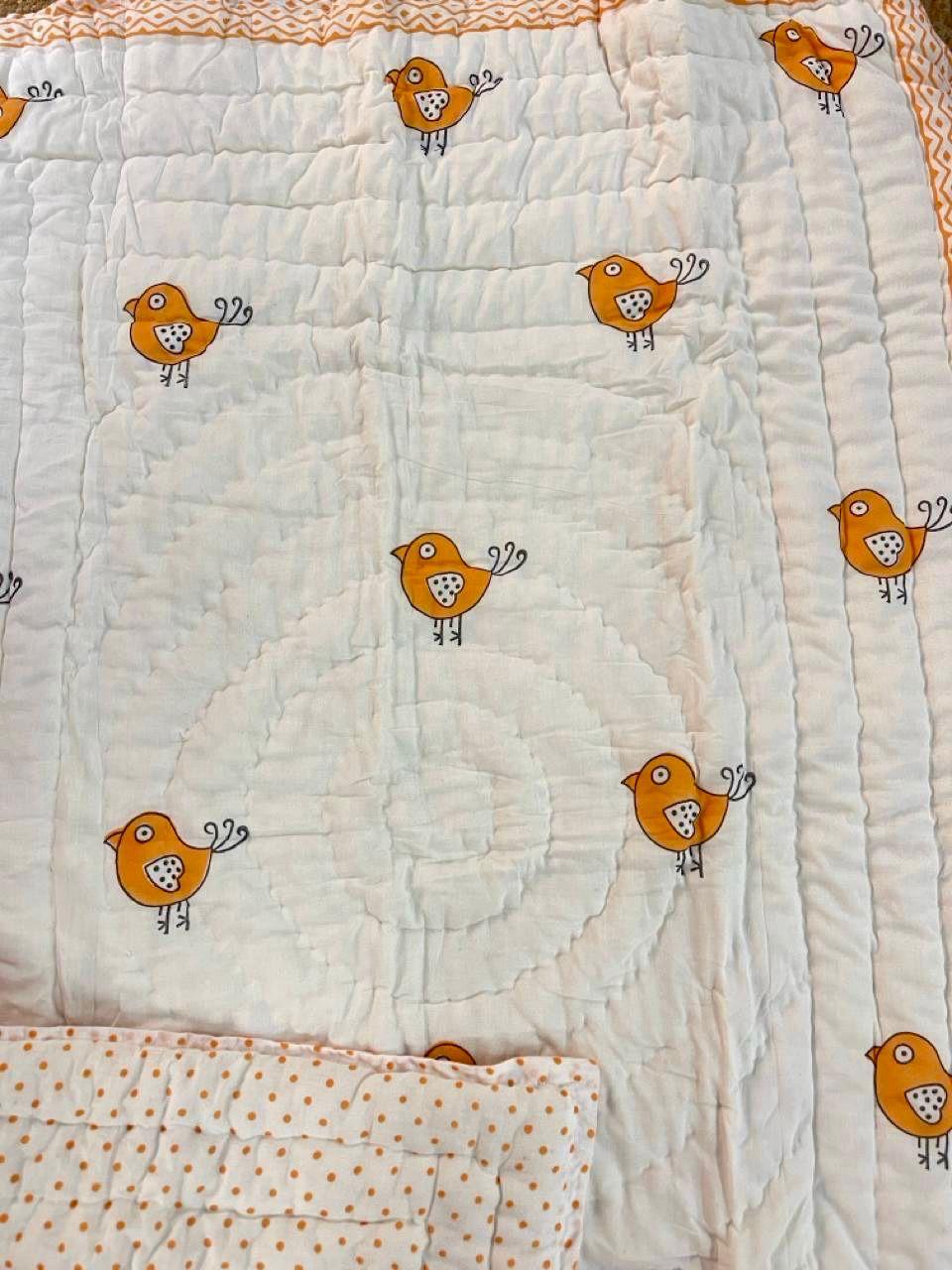 Kids Series Reversible Hand Block Jaipuri Cotton Razai (Quilts)