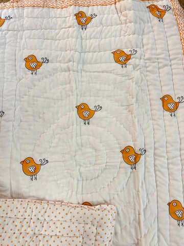 Kids Series Reversible Hand Block Jaipuri Cotton Razai (Quilts)