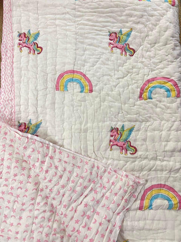 Kids Series Hand Block Jaipuri Cotton Razai (Quilts)