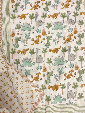 Kids Series Reversible Hand Block Jaipuri Cotton Razai (Quilts)