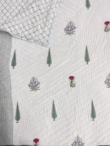 Premium Hand Block Jaipuri Cotton Razai (Quilts)