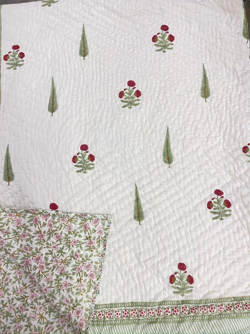Premium Hand Block Jaipuri Cotton Razai (Quilts)