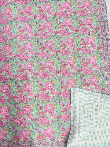 Premium Hand Block reversible Jaipuri Cotton Razai (Quilts)