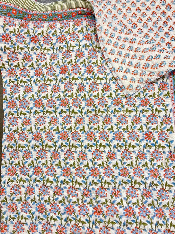 Premium Hand Block reversible Jaipuri Cotton Razai (Quilts)