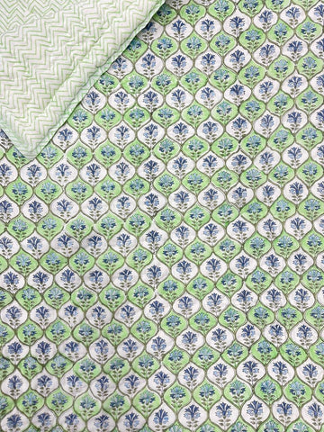 Premium Hand Block reversible Jaipuri Cotton Razai (Quilts)