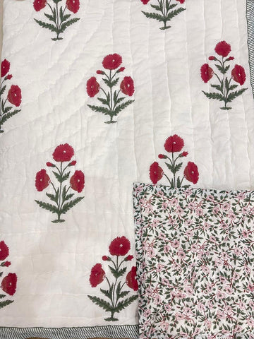 Premium Hand Block Jaipuri Cotton Razai (Quilts)
