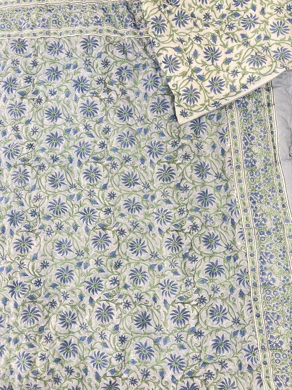 Premium Hand Block reversible Jaipuri Cotton Razai (Quilts)