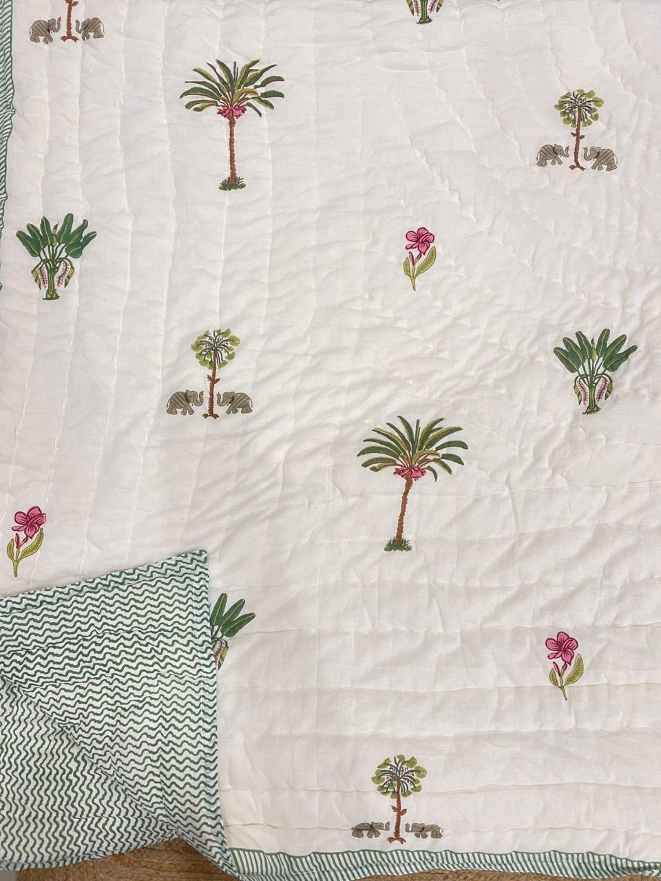 Premium Hand Block Jaipuri Cotton Razai (Quilts)