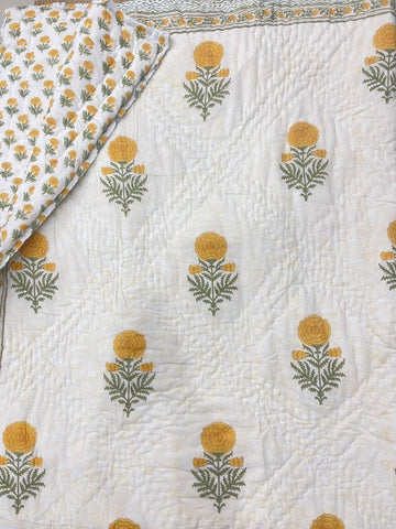 Premium Hand Block Jaipuri Cotton Razai (Quilts)