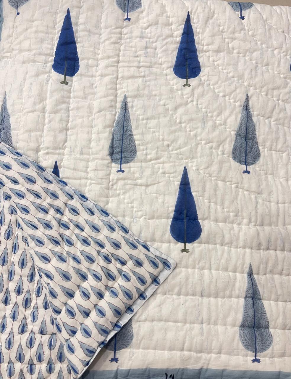 Premium Hand Block Jaipuri Cotton Razai (Quilts)