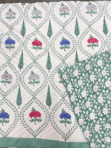 Premium Hand Block Jaipuri Cotton Razai (Quilts)
