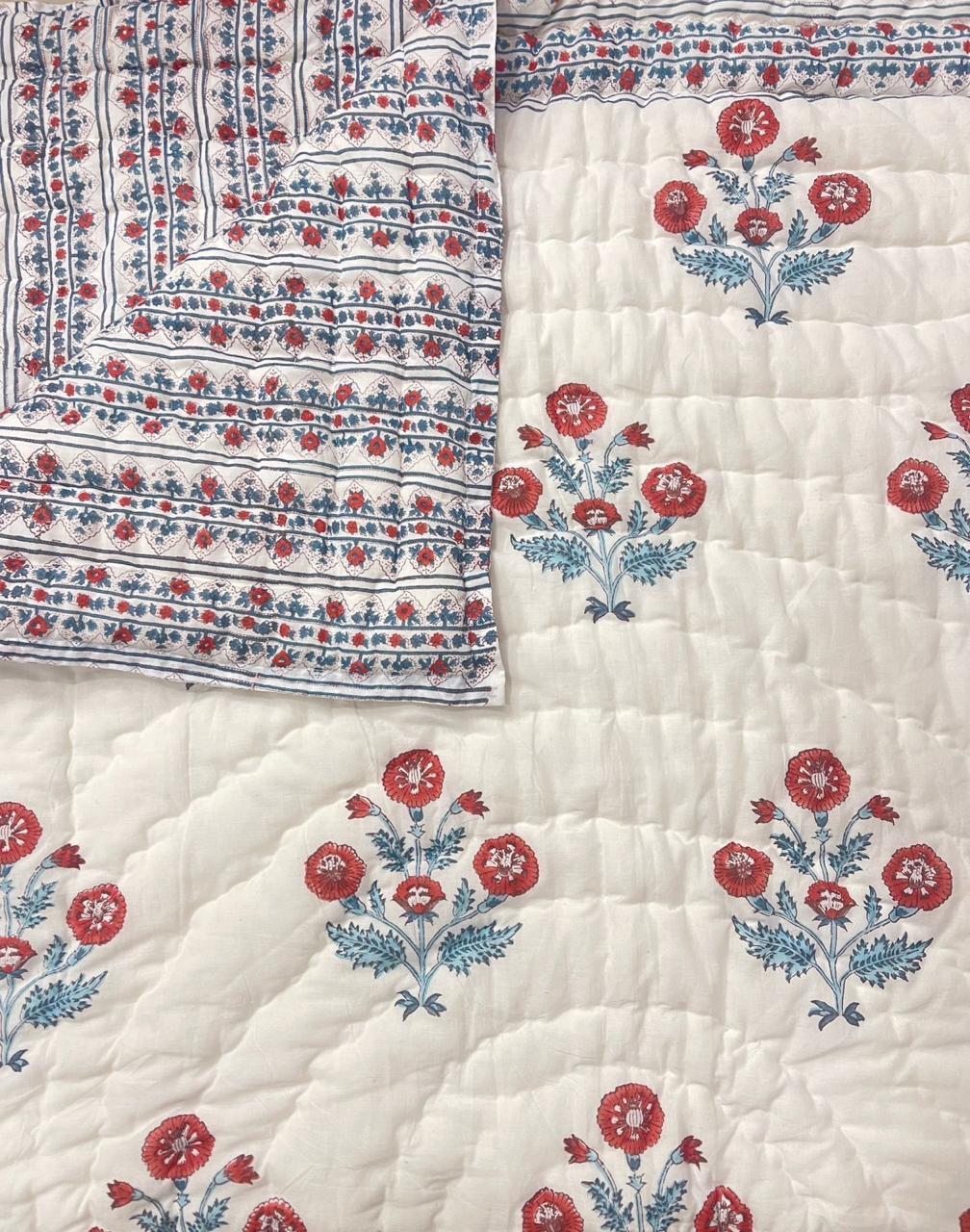 Premium Hand Block Jaipuri Cotton Razai (Quilts)