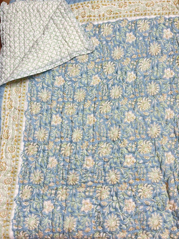 Premium Hand Block Jaipuri Cotton Razai (Quilts)