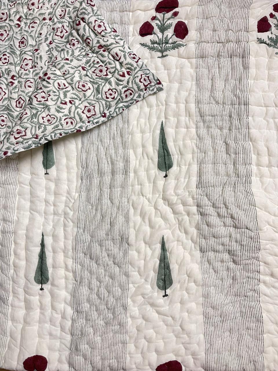 Premium Hand Block Jaipuri Cotton Razai (Quilts)