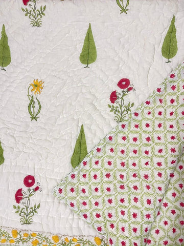 Premium Hand Block Jaipuri Cotton Razai (Quilts)