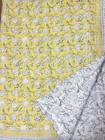 Premium Hand Block reversible Jaipuri Cotton Razai (Quilts)