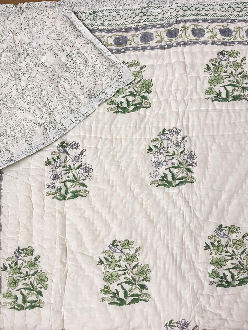 Premium Hand Block Jaipuri Cotton Razai (Quilts)
