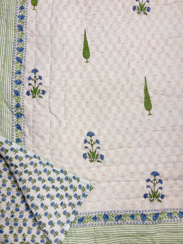 Premium Hand Block Jaipuri Cotton Razai (Quilts)