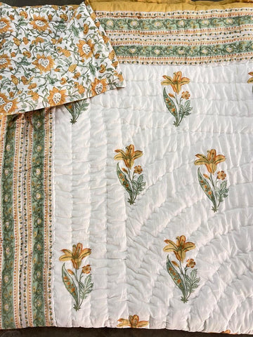 Premium Hand Block Jaipuri Cotton Razai (Quilts)