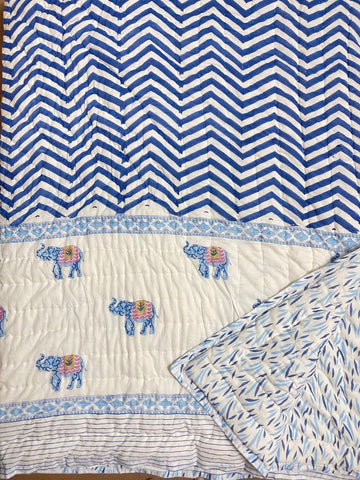 Premium Hand Block Jaipuri Cotton Razai (Quilts)