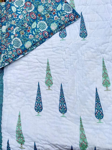 Premium Hand Block Jaipuri Cotton Razai (Quilts)