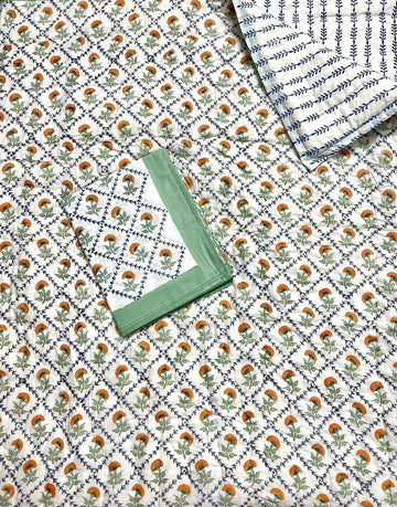 Premium Hand Block reversible Jaipuri Cotton Razai (Quilts)