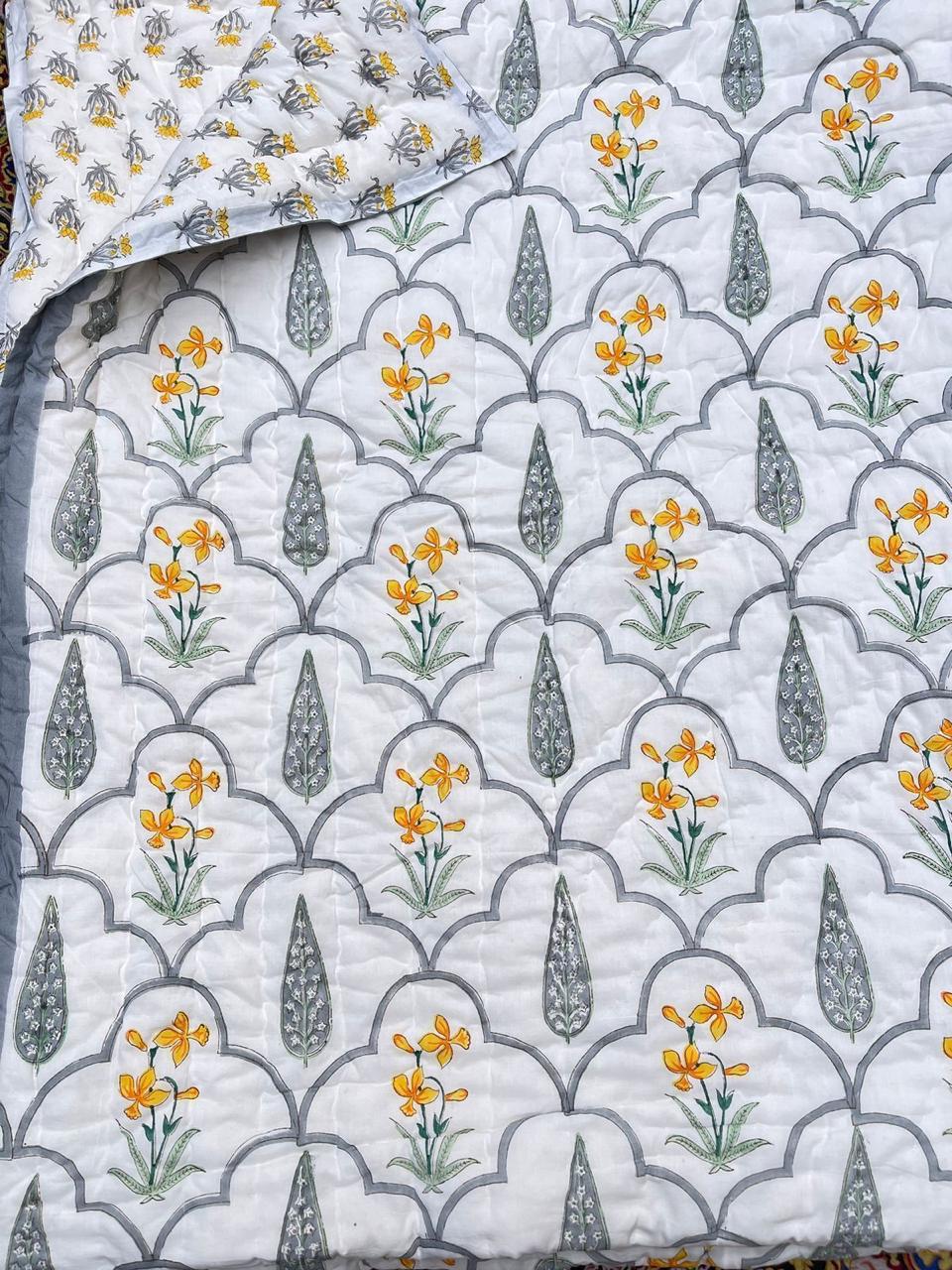 Premium Hand Block Jaipuri Cotton Razai (Quilts)