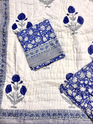 Premium Hand Block Jaipuri Cotton Razai (Quilts)
