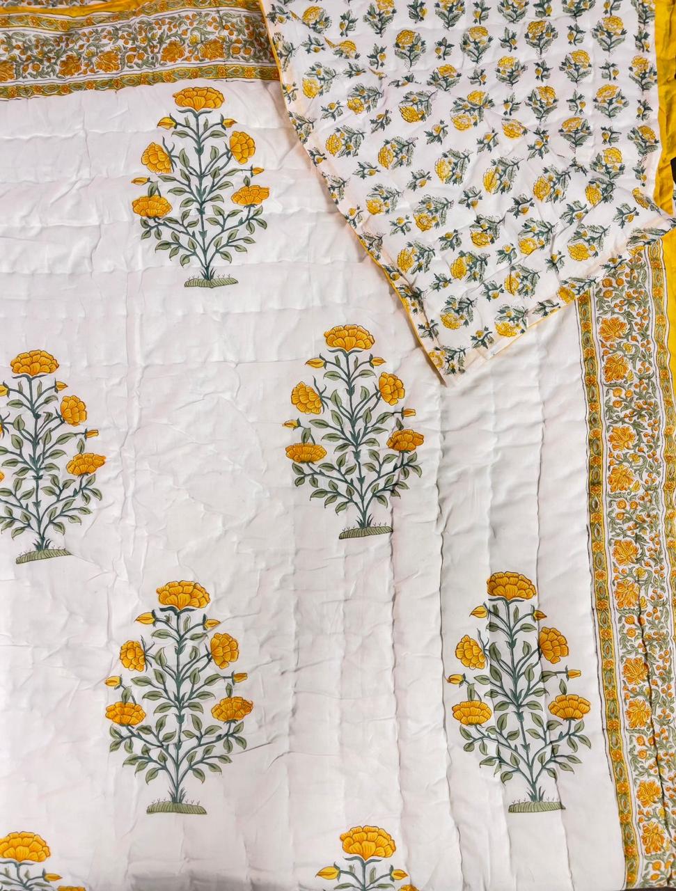 Premium Hand Block Jaipuri Cotton Razai (Quilts)